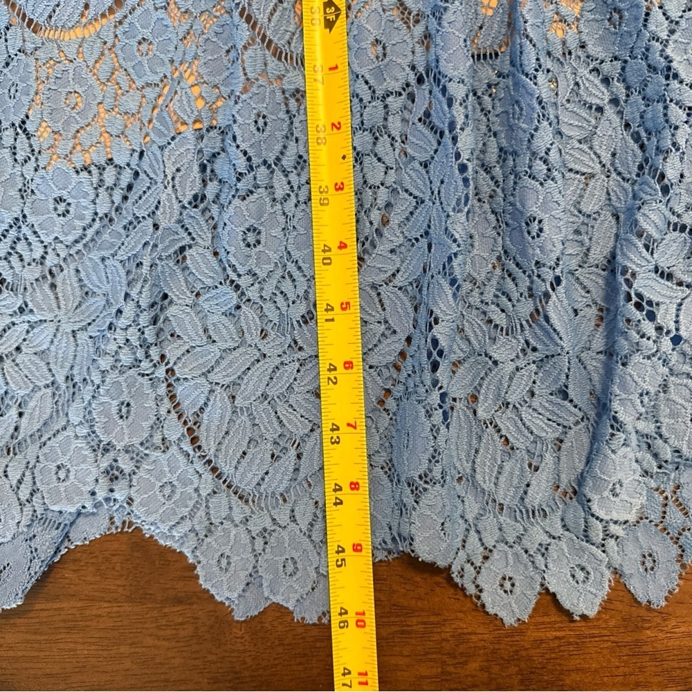 Saylor Safia Lace Sleeveless Adjustable Straps Tiered Midi Dress Blue Size Large - Picture 11 of 11